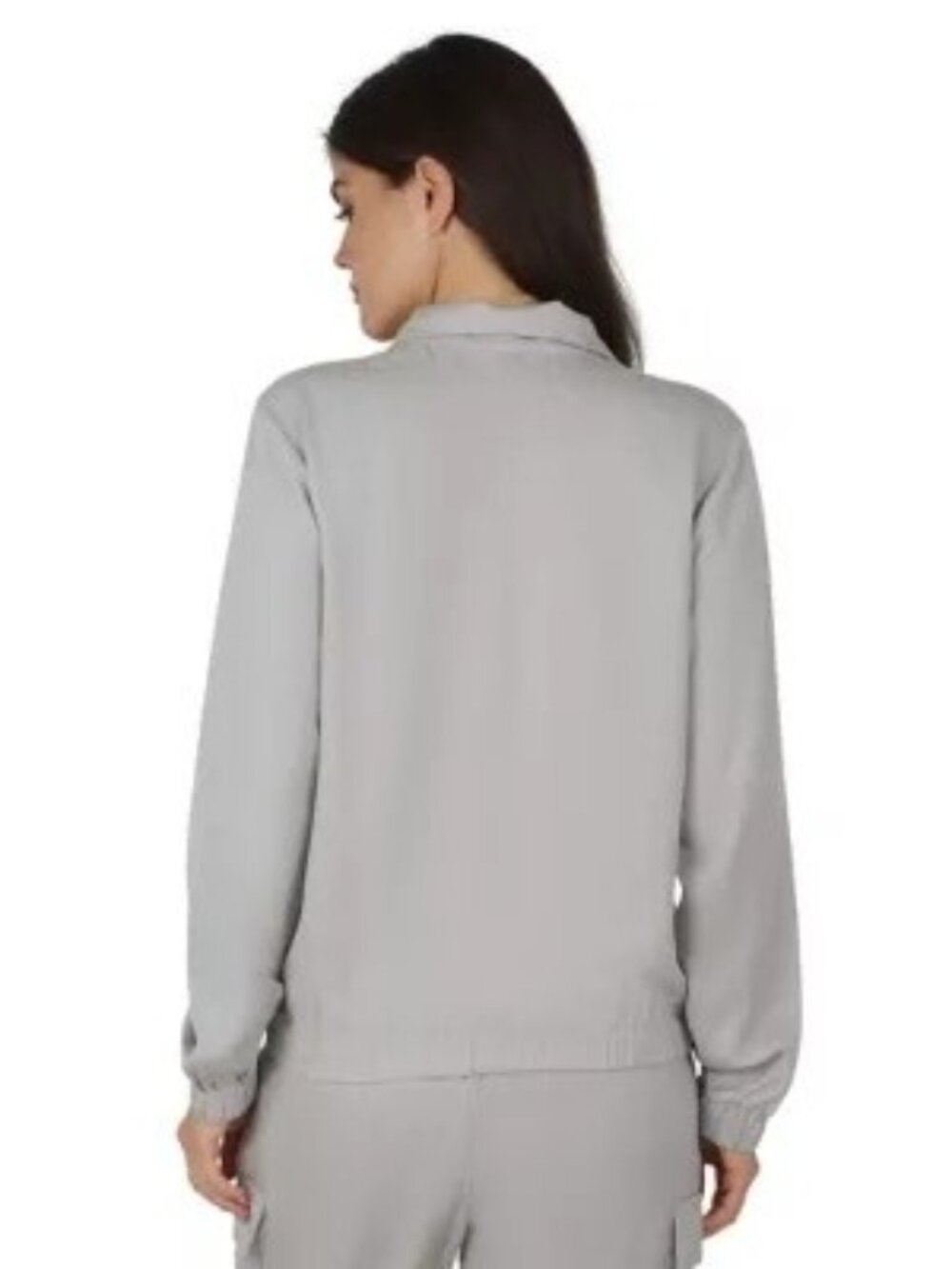 Yogalicious Small Womens Gray Full-Zip Jacket Casual Loungewear With Pockets
